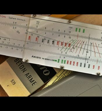 Aristo stahlbeton 939 n=15/35 Göttsch concrete slide rule full set 1970 Germany