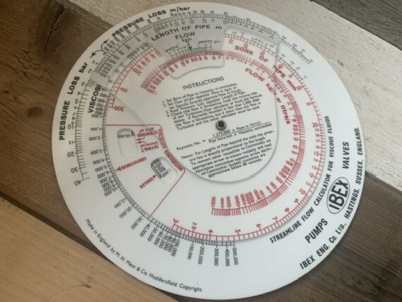M.H. Mear Fearns viscous calculator IBEX circular slide rule set 1975 England - Image 4