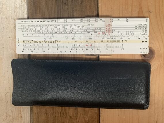 Aristo 80100 BG woven concrete pocket slide rule case 1960 Germany - Image 2