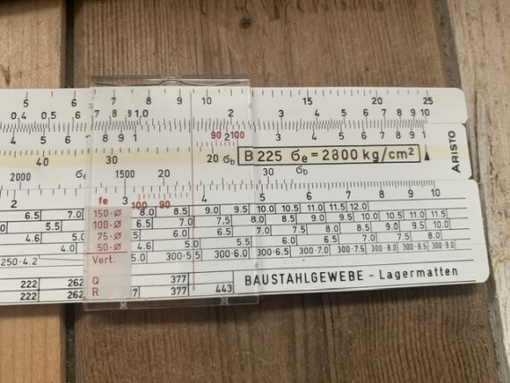 Aristo 80100 BG woven concrete pocket slide rule case 1960 Germany