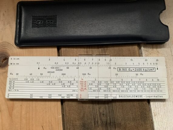 Aristo 10132 BG woven concrete pocket slide rule case 1950 Germany - Image 3