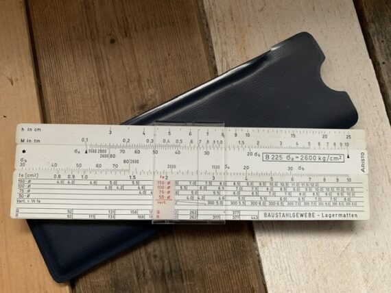 Aristo 10132 BG woven concrete pocket slide rule case 1950 Germany