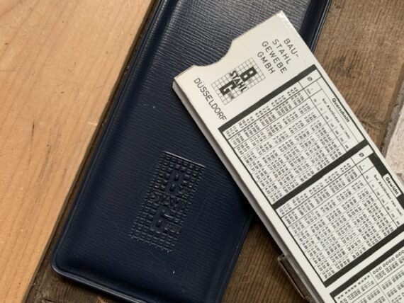 Aristo 10132 BG woven concrete pocket slide rule case 1950 Germany