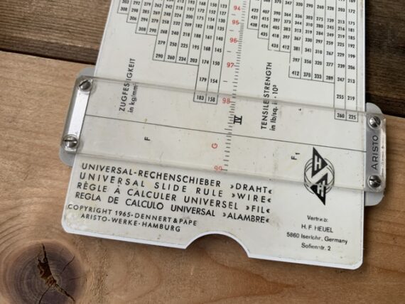 Aristo 40128 pocket Wire slide rule in sleeve 1960 Germany - Image 2