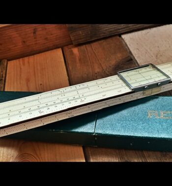 Reiss Stahlbeton slide rule container 1960 Eastern Germany