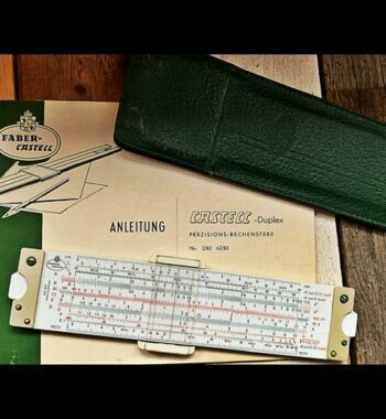 Faber Castell 62/82 pocket slide rule manual sleeve 1960 Germany