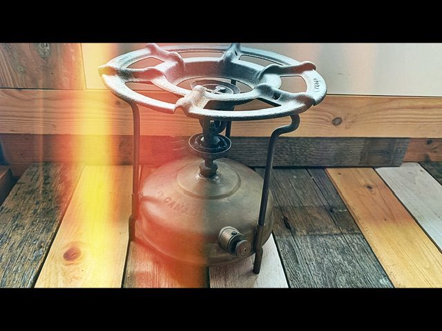 Coleman 518 Solus collapsable brass stove, made in the late 1940's in Canada