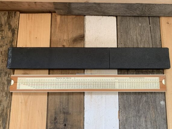 Faber Castell Statistik 3/11 concrete slide rule container 1950 Germany - Image 3