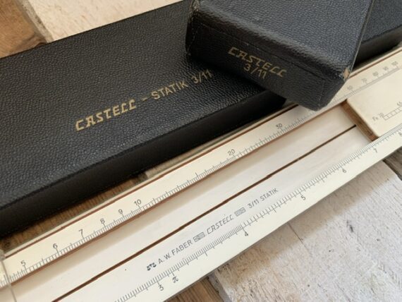 Faber Castell Statistik 3/11 concrete slide rule container 1950 Germany - Image 4
