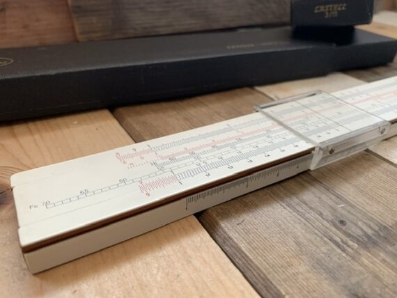 Faber Castell Statistik 3/11 concrete slide rule container 1950 Germany - Image 7