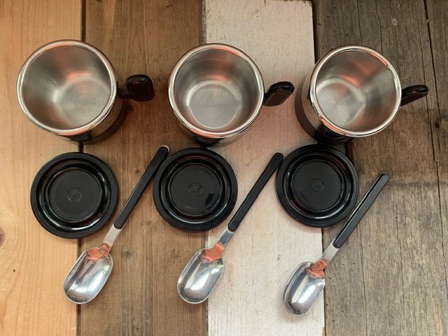 3x Morinox Italy STAR TREK espresso cup saucer spoon set 1980