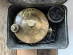 Juwel 21 small brass camping stove in tin 1950 Germany