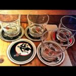 Martini Man Commercial film coaster set glasses 9x tin 1990 Italy