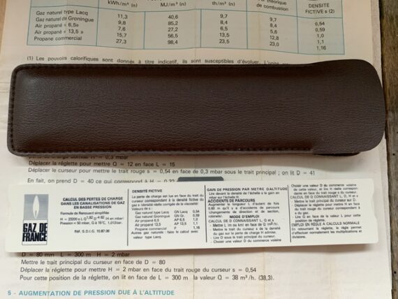 Graphoplex Gaz de France pocket slide rule 1960 France - Image 3