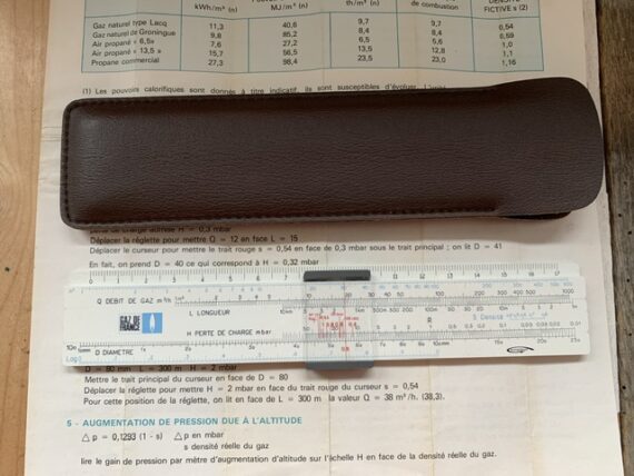 Graphoplex Gaz de France pocket slide rule 1960 France - Image 4