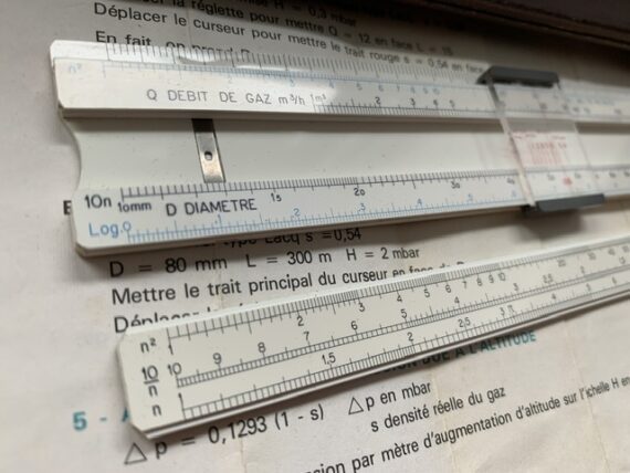Graphoplex Gaz de France pocket slide rule 1960 France - Image 6
