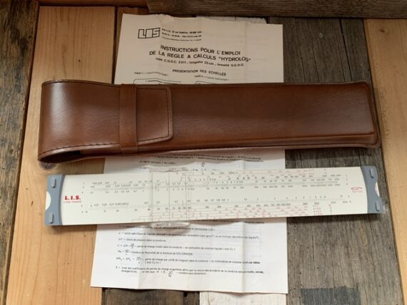Graphoplex LIS CGGC 2311 HydroLog slide rule sleeve 1970 France