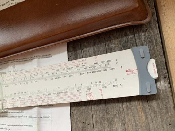 Graphoplex LIS CGGC 2311 HydroLog slide rule sleeve 1970 France