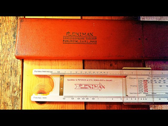 Graphoplex Fleximax sys Potzsch steel beam construction slide rule 1960 France Graphoplex Fleximax sys Potzsch steel beam construction slide rule 1960 France