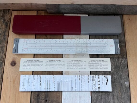 Graphoplex 690a Neperlog log-log slide rule full set 1970 France