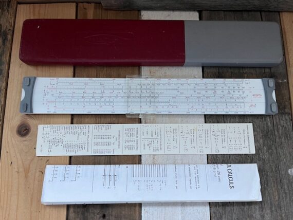 Graphoplex 690a Neperlog log-log slide rule full set 1970 France - Image 4