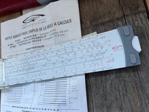 Graphoplex 690a Neperlog log-log slide rule full set 1970 France - Image 2