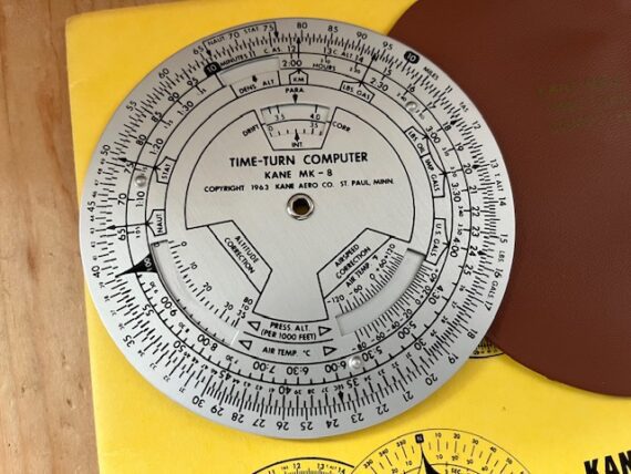 Kane MK-8 time turn computer for air navigation slide rule manual 1964 USA