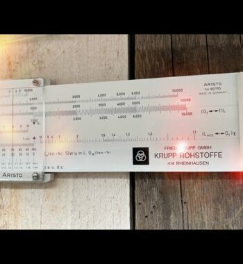 Aristo 90110 Krupp Rohstoffe raw materials slide rule 1970 Germany