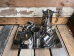 Guido Bergna Kitty Oro full coffee set stainless steel gold plated 1980 Italy