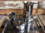 Guido Bergna Kitty Oro full coffee set stainless steel gold plated 1980 Italy - Image 11
