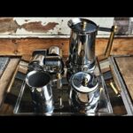 Guido Bergna Kitty Oro full coffee set stainless steel gold plated 1980 Italy