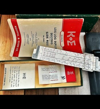 Keuffel Esser 4181-1C Pocket Duplex DeciTrig slide rule case 1960 USA