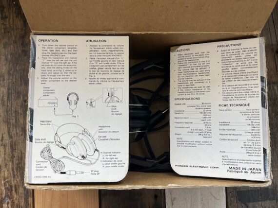 Pioneer SE-450 headphones large plug box 1990Japan - Image 4