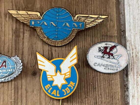 lot of 5x lapel pins badges Airways mid century various countries