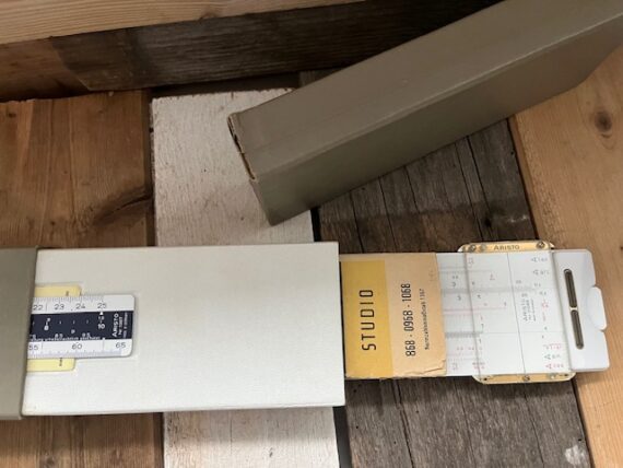 Aristo 1068 Studio 62cm 25″ slide rule full set 1960 Germany