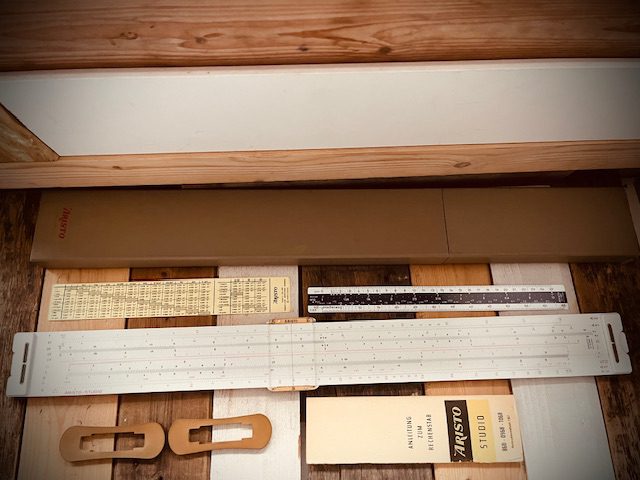 Aristo 1068 Studio 62cm 25″ slide rule full set 1960 Germany Aristo 1068 Studio 62cm 25″ slide rule full set 1960 Germany