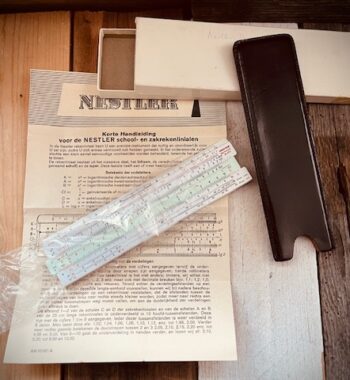 Nestler 0121 Darmstadt pocket slide rule MIB 1970 Germany Netherlands