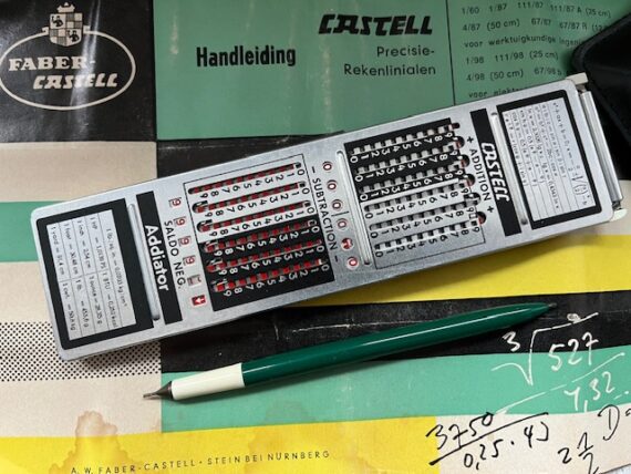 Faber Castell 67/87R addiator pen slide rule full set 1970 Germany