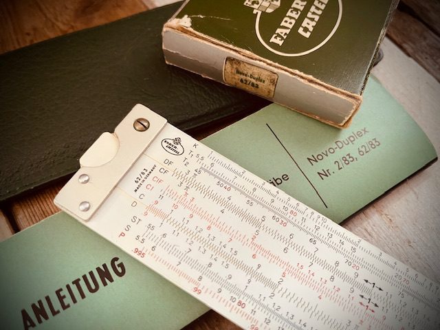 Faber Castell 62/83 Novo-Duplex slide rule complete set 1960 Germany
