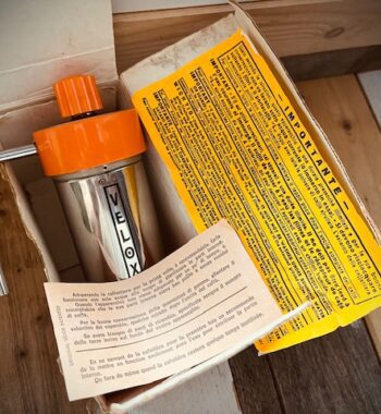 Velox espresso orange design coffee machine box 1970 Italy