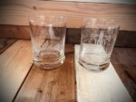 2 Whisky glasses for Famous Grouse whisky 1996 Scotland