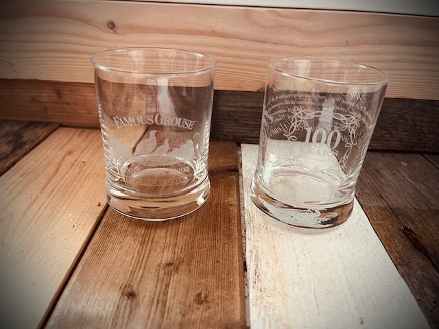IMG_1363 2 Whisky glasses for Famous Grouse whisky 1996 Scotland - Image 1