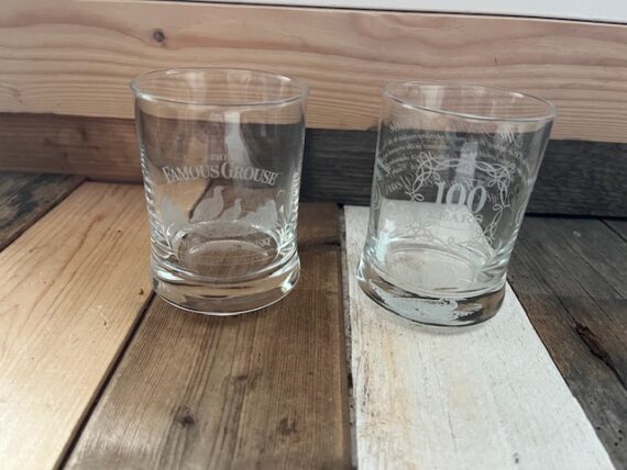 2 Whisky glasses for Famous Grouse whisky 1996 Scotland - Image 2