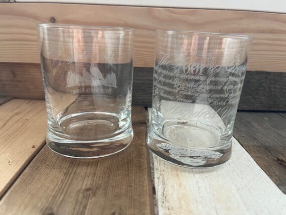 2 Whisky glasses for Famous Grouse whisky 1996 Scotland - Image 3
