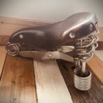 Lepper Primus leather mens brown saddle bike huge springs 1991 Holland