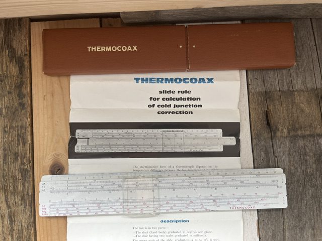 Graphoplex Thermocoax slide rule full set 1970 France