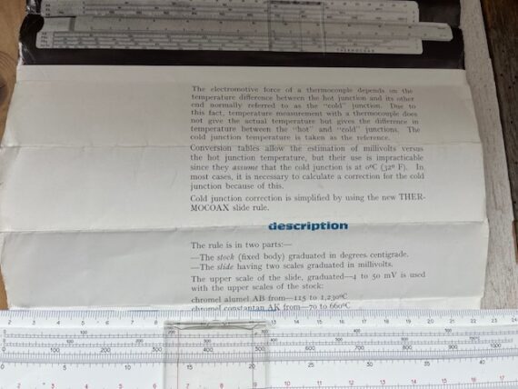 Graphoplex Thermocoax manual slide rule full set 1970 France - Image 5