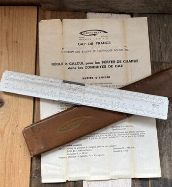 Graphoplex Gaz de France slide rule complete set 1960