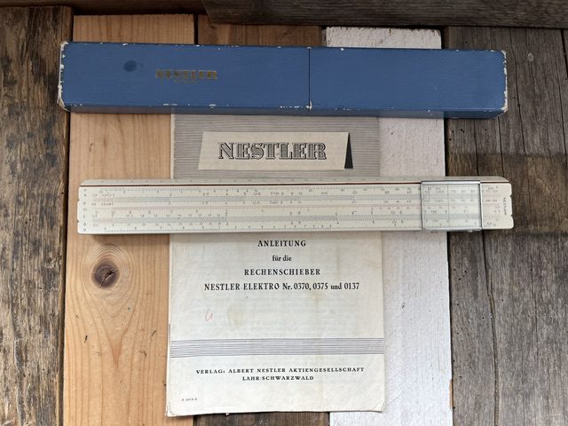 Nestler 370 Electro slide rule complete set 1960 Germany