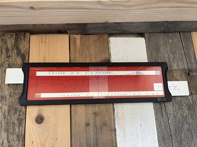 IWA 15.330 Wall thickness of curved container ends slide rule 1976 Germany